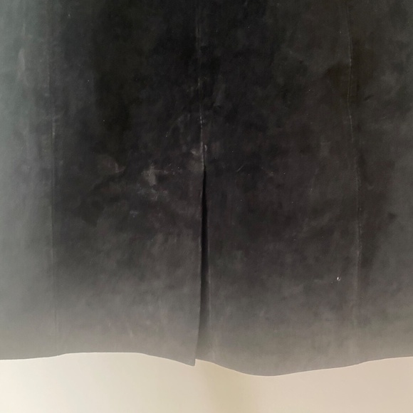 Bebe Black Suede Leather Lined Slip Sleeveless Rocker Mini Dress Zipper Size 2 - Picture 5 of 5